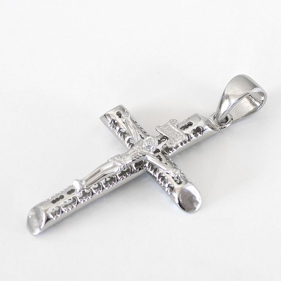 925 Sterling Silver Large Thick Crucifix Cross Pendant for Large Chains - Picture 4 of 8